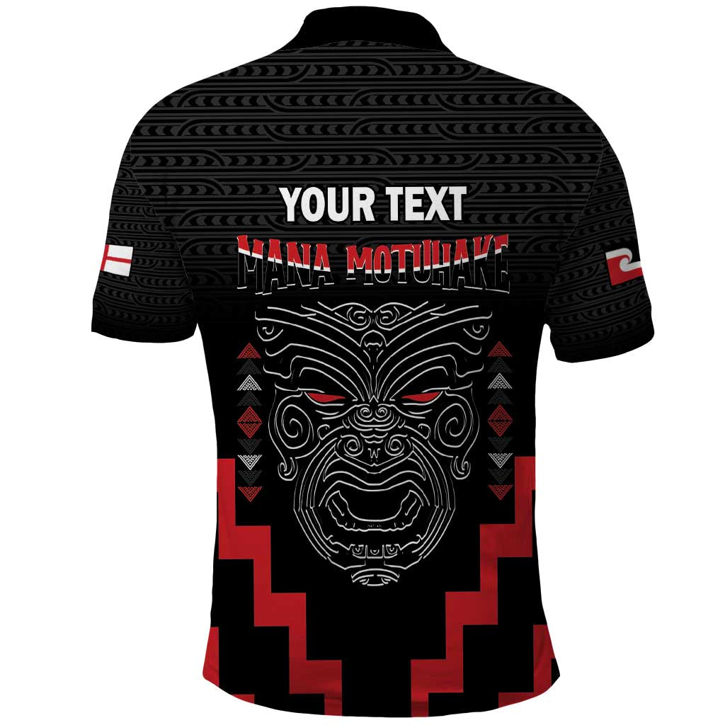 Personalised Toitu Te Tiriti Mana Maori Motuhake Polo Shirt Aotearoa Haka Face Mix Poutama Art - Vibe Hoodie Shop