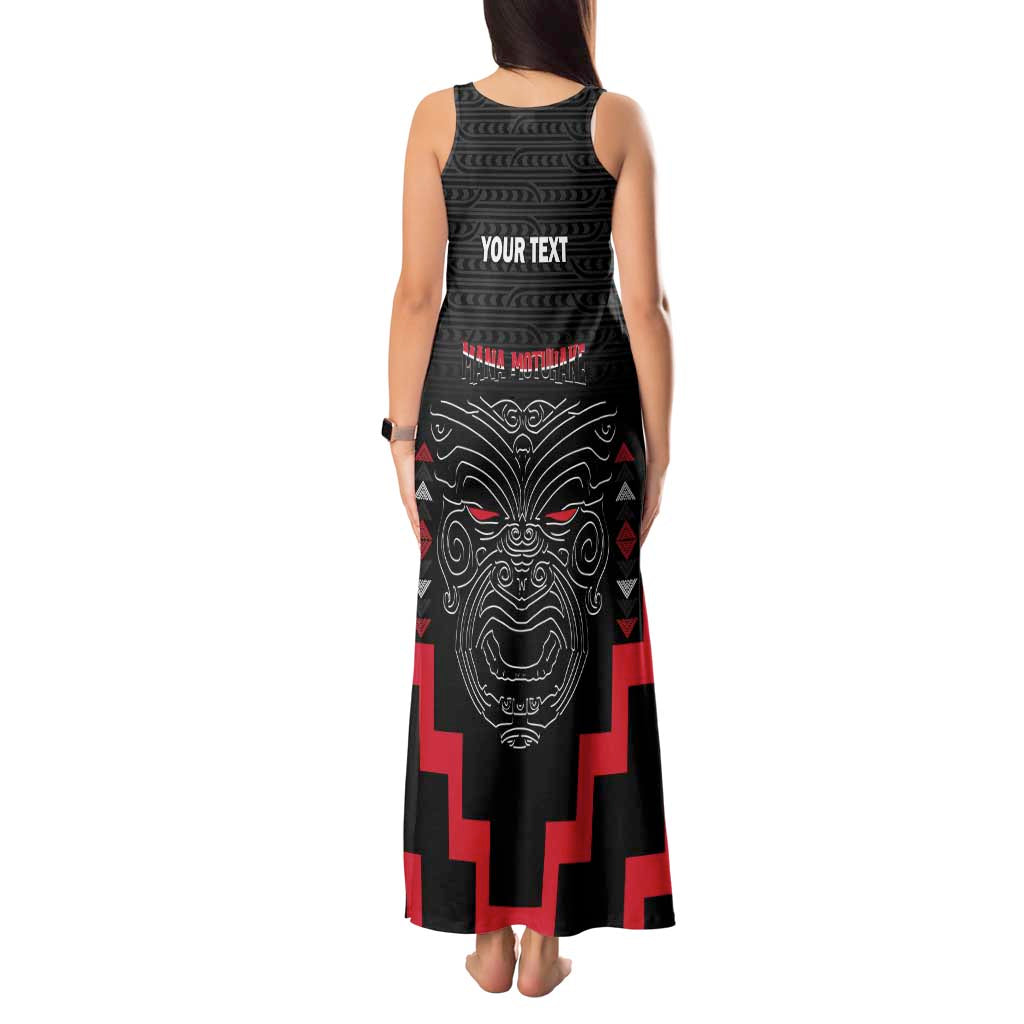 Personalised Toitu Te Tiriti Mana Maori Motuhake Tank Maxi Dress Aotearoa Haka Face Mix Poutama Art