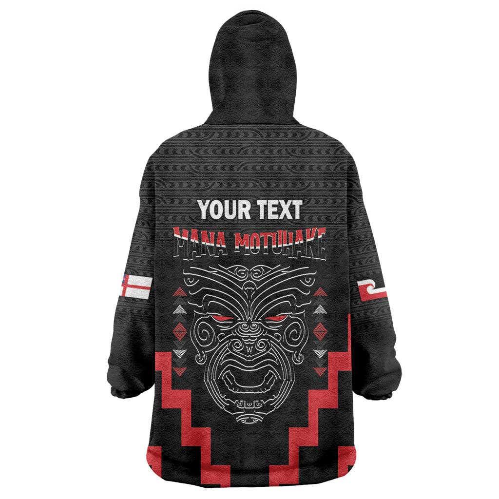 Personalised Toitu Te Tiriti Mana Maori Motuhake Wearable Blanket Hoodie Aotearoa Haka Face Mix Poutama Art - Vibe Hoodie Shop