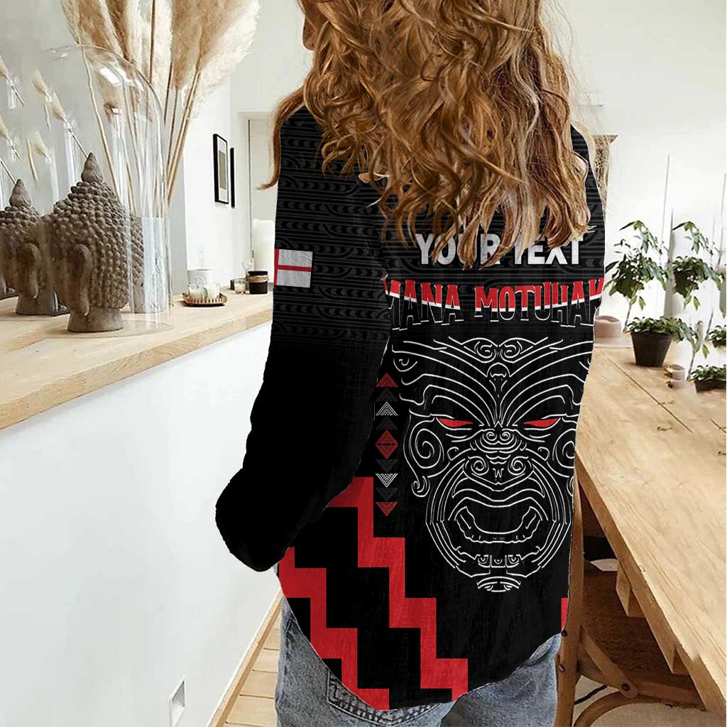 Personalised Toitu Te Tiriti Mana Maori Motuhake Women Casual Shirt Aotearoa Haka Face Mix Poutama Art - Vibe Hoodie Shop