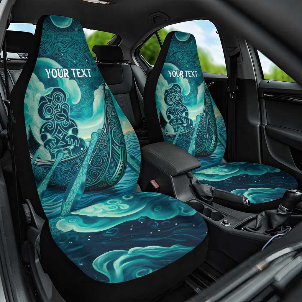 Personalised New Zealand Waitangi Day Car Seat Cover Hei Tiki With Maori Waka - Whakarare Pattern - Vibe Hoodie Shop