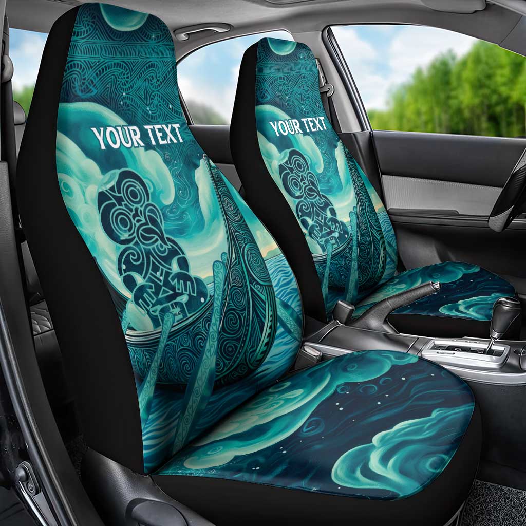 Personalised New Zealand Waitangi Day Car Seat Cover Hei Tiki With Maori Waka - Whakarare Pattern - Vibe Hoodie Shop