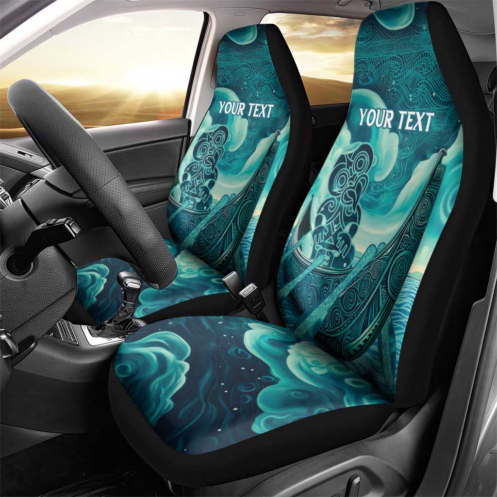 Personalised New Zealand Waitangi Day Car Seat Cover Hei Tiki With Maori Waka - Whakarare Pattern - Vibe Hoodie Shop