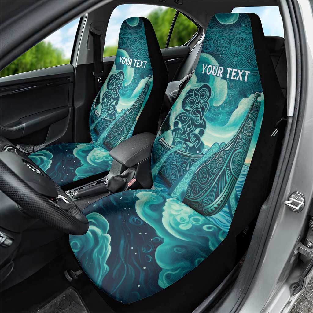 Personalised New Zealand Waitangi Day Car Seat Cover Hei Tiki With Maori Waka - Whakarare Pattern - Vibe Hoodie Shop