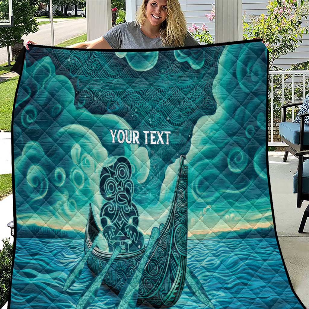 Personalised New Zealand Waitangi Day Quilt Hei Tiki With Maori Waka - Whakarare Pattern - Vibe Hoodie Shop