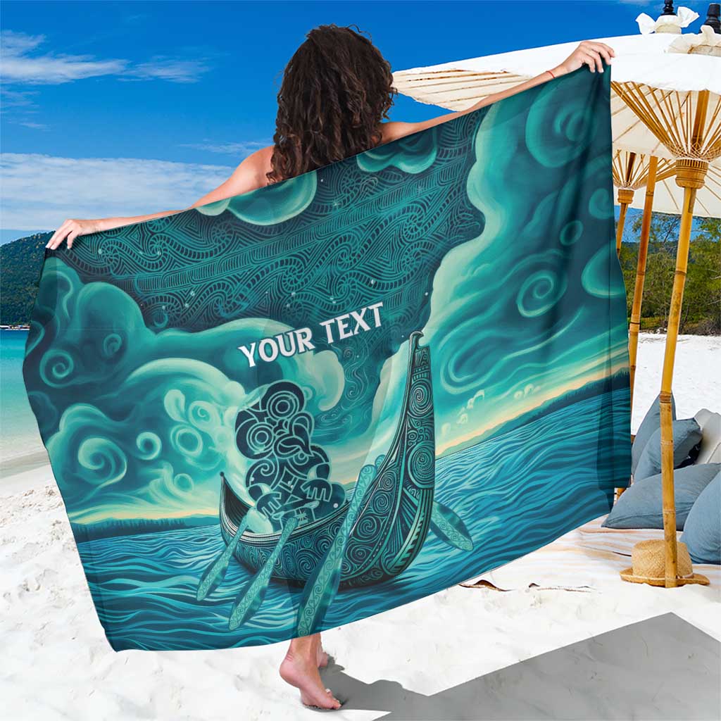 Personalised New Zealand Waitangi Day Sarong Hei Tiki With Maori Waka - Whakarare Pattern - Vibe Hoodie Shop