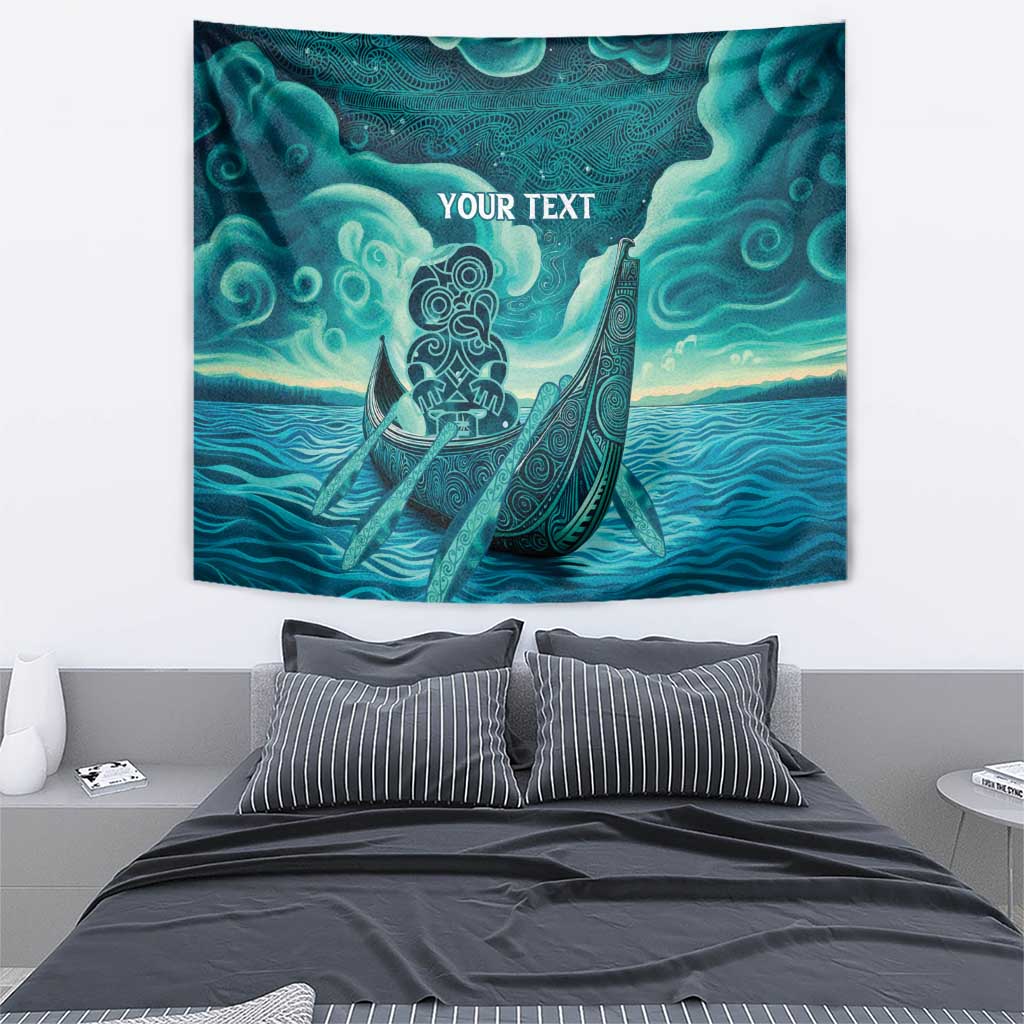 Personalised New Zealand Waitangi Day Tapestry Hei Tiki With Maori Waka - Whakarare Pattern - Vibe Hoodie Shop