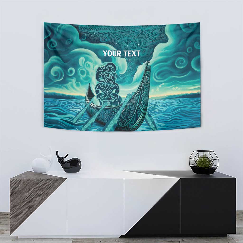 Personalised New Zealand Waitangi Day Tapestry Hei Tiki With Maori Waka - Whakarare Pattern - Vibe Hoodie Shop