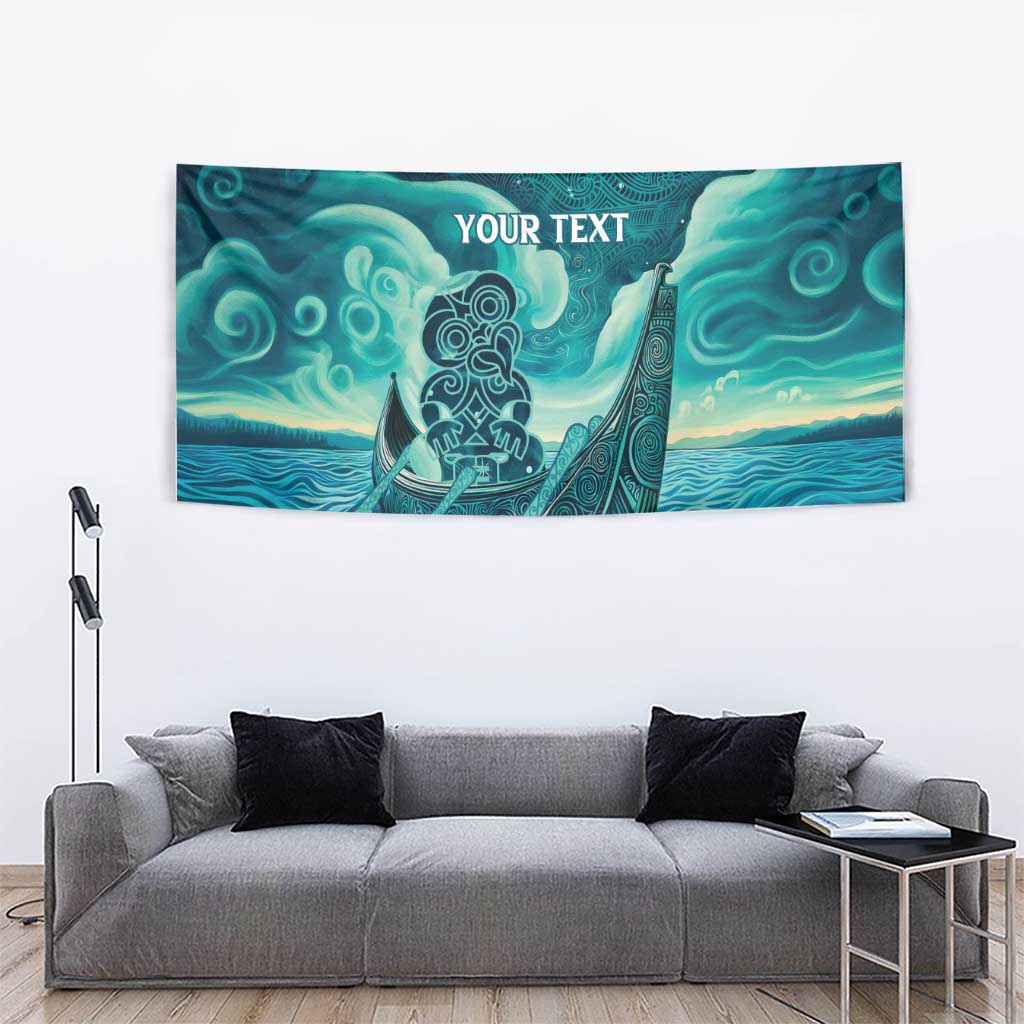 Personalised New Zealand Waitangi Day Tapestry Hei Tiki With Maori Waka - Whakarare Pattern - Vibe Hoodie Shop