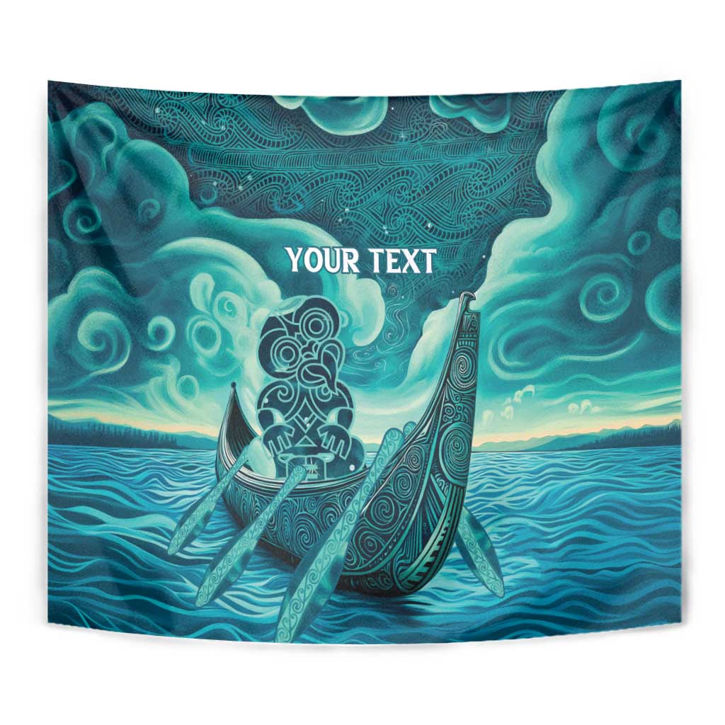 Personalised New Zealand Waitangi Day Tapestry Hei Tiki With Maori Waka - Whakarare Pattern - Vibe Hoodie Shop