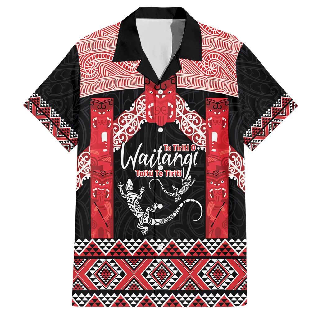 Toitu Te Tiriti O Waitangi Hawaiian Shirt Maori Wharenui With Taniko Motifs - Vibe Hoodie Shop