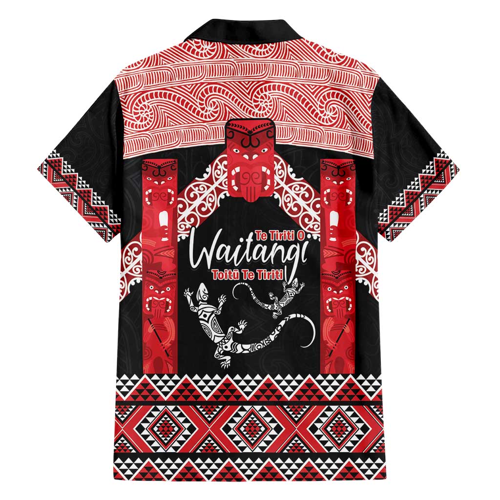 Toitu Te Tiriti O Waitangi Hawaiian Shirt Maori Wharenui With Taniko Motifs - Vibe Hoodie Shop