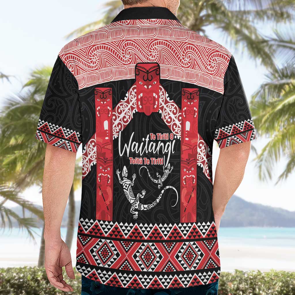 Toitu Te Tiriti O Waitangi Hawaiian Shirt Maori Wharenui With Taniko Motifs - Vibe Hoodie Shop