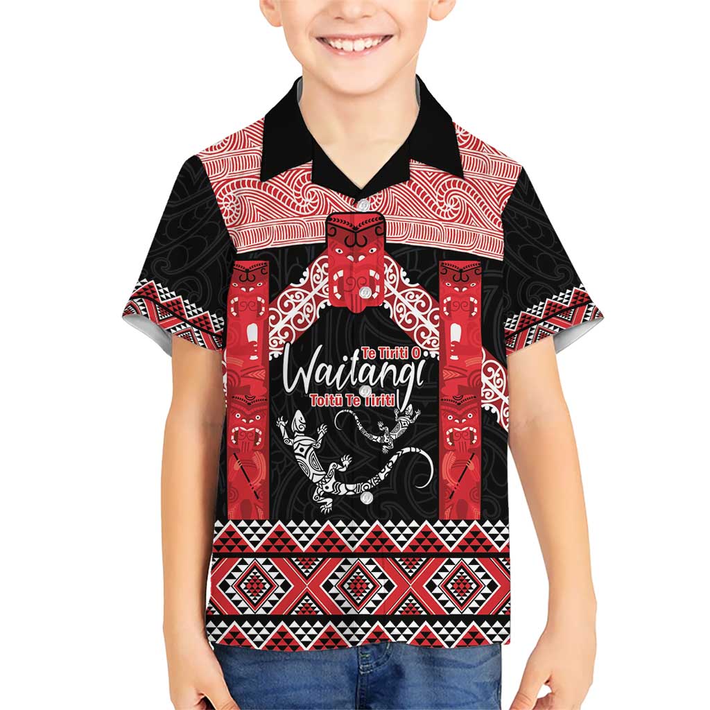 Toitu Te Tiriti O Waitangi Hawaiian Shirt Maori Wharenui With Taniko Motifs - Vibe Hoodie Shop