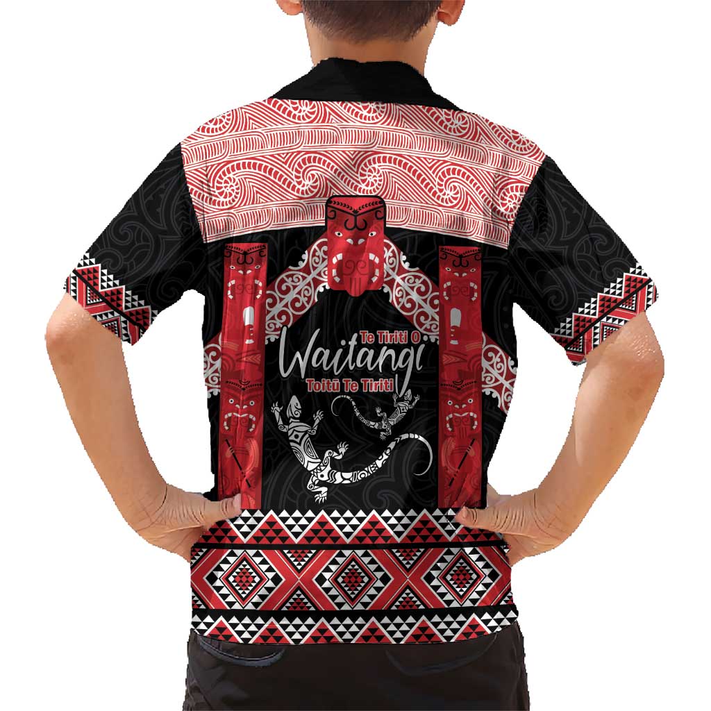 Toitu Te Tiriti O Waitangi Hawaiian Shirt Maori Wharenui With Taniko Motifs - Vibe Hoodie Shop