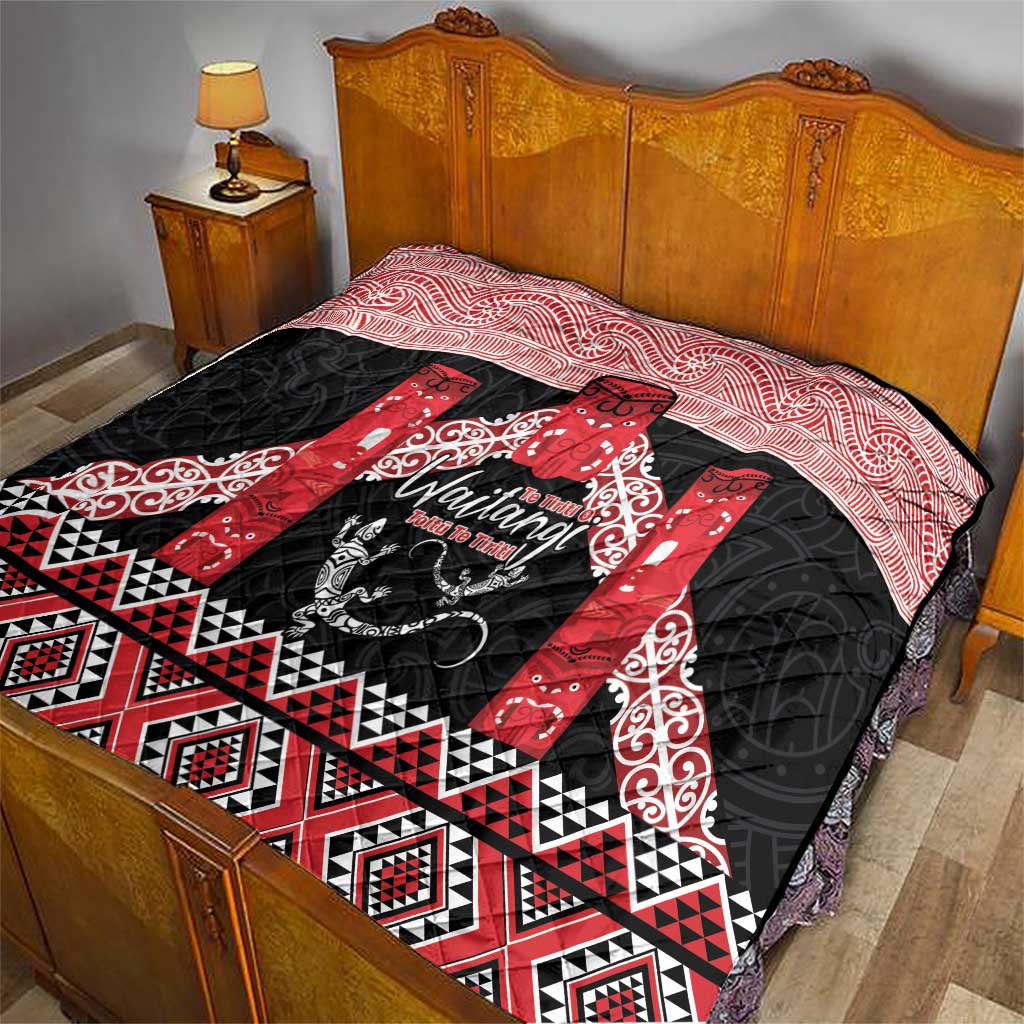 Toitu Te Tiriti O Waitangi Quilt Maori Wharenui With Taniko Motifs - Vibe Hoodie Shop