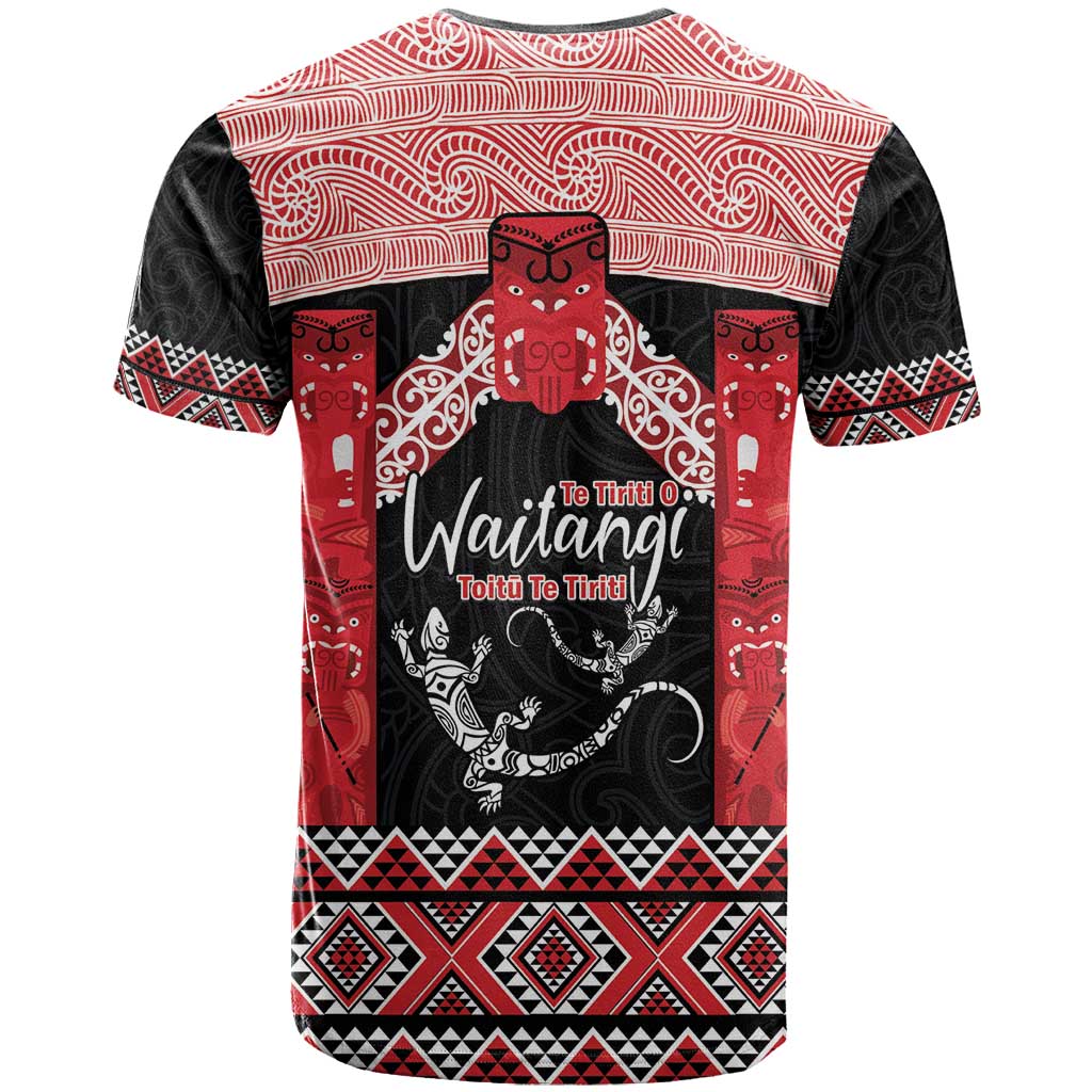 Toitu Te Tiriti O Waitangi T Shirt Maori Wharenui With Taniko Motifs - Vibe Hoodie Shop