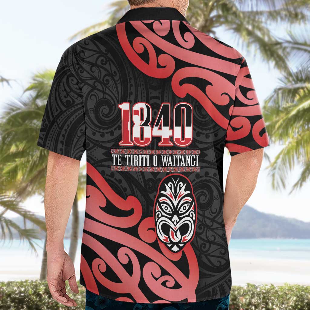 New Zealand 1840 Waitangi Day Hawaiian Shirt Aotearoa Haka Mask - Red Version - Vibe Hoodie Shop