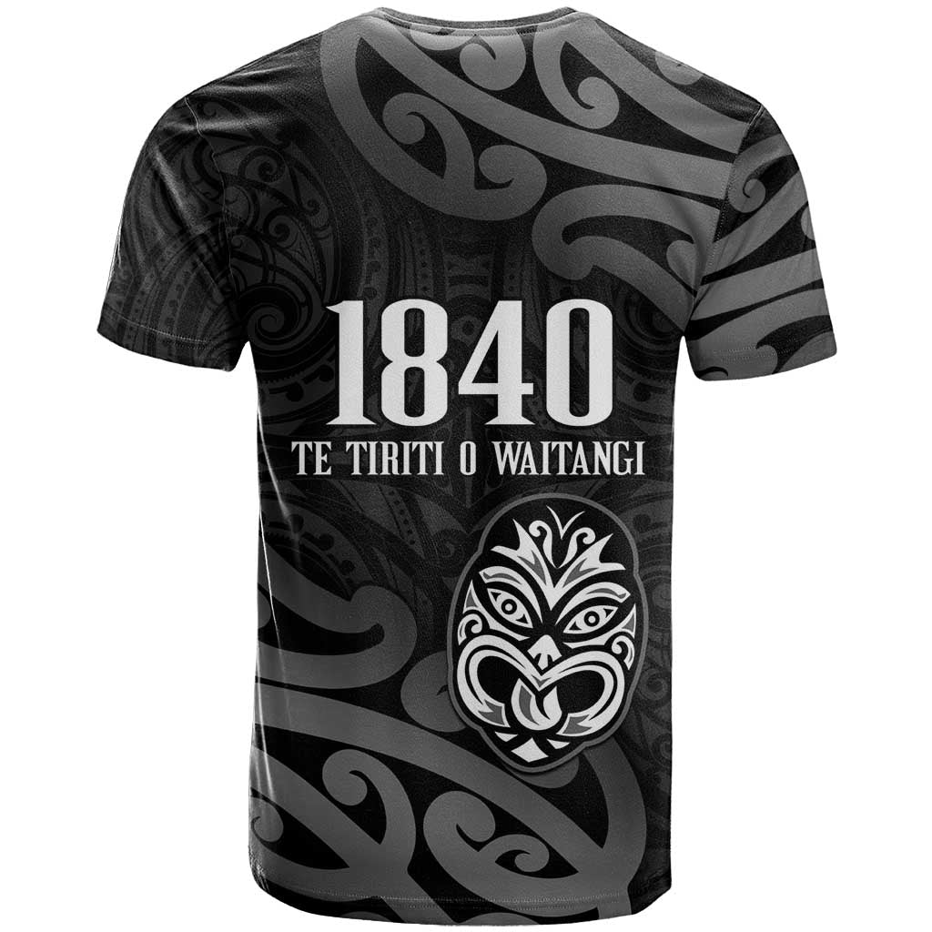 New Zealand 1840 Waitangi Day T Shirt Aotearoa Haka Mask - Black Version - Vibe Hoodie Shop