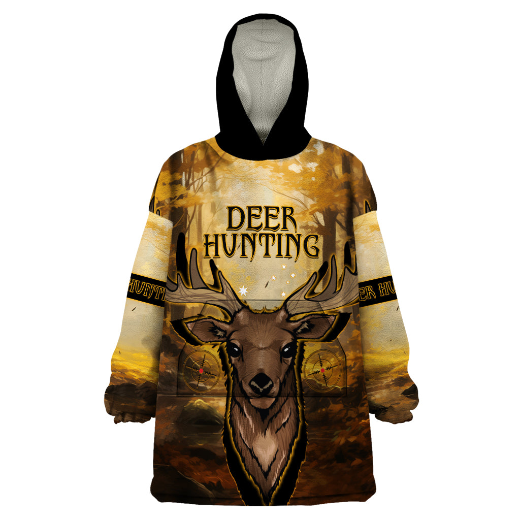 Personalised Deer Hunting Wearable Blanket Hoodie Forest Vibes - Vibe Hoodie Shop