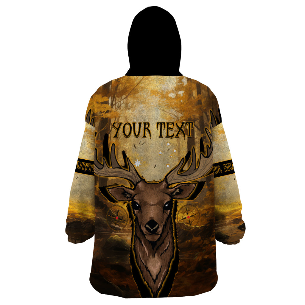 Personalised Deer Hunting Wearable Blanket Hoodie Forest Vibes - Vibe Hoodie Shop