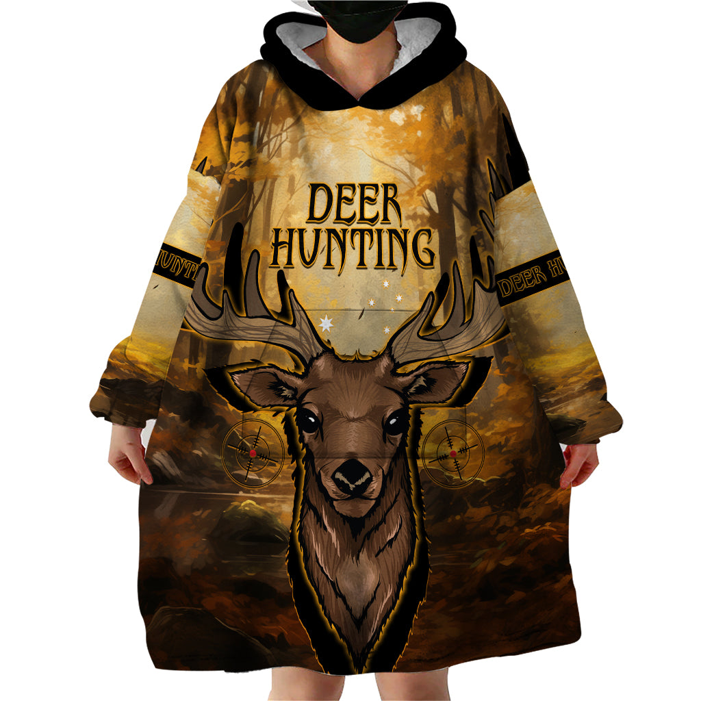 Personalised Deer Hunting Wearable Blanket Hoodie Forest Vibes - Vibe Hoodie Shop