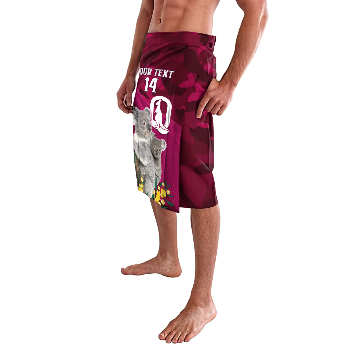 Custom QLD Maroons ANZAC Day Lavalava Australian Koala Mix Camouflage