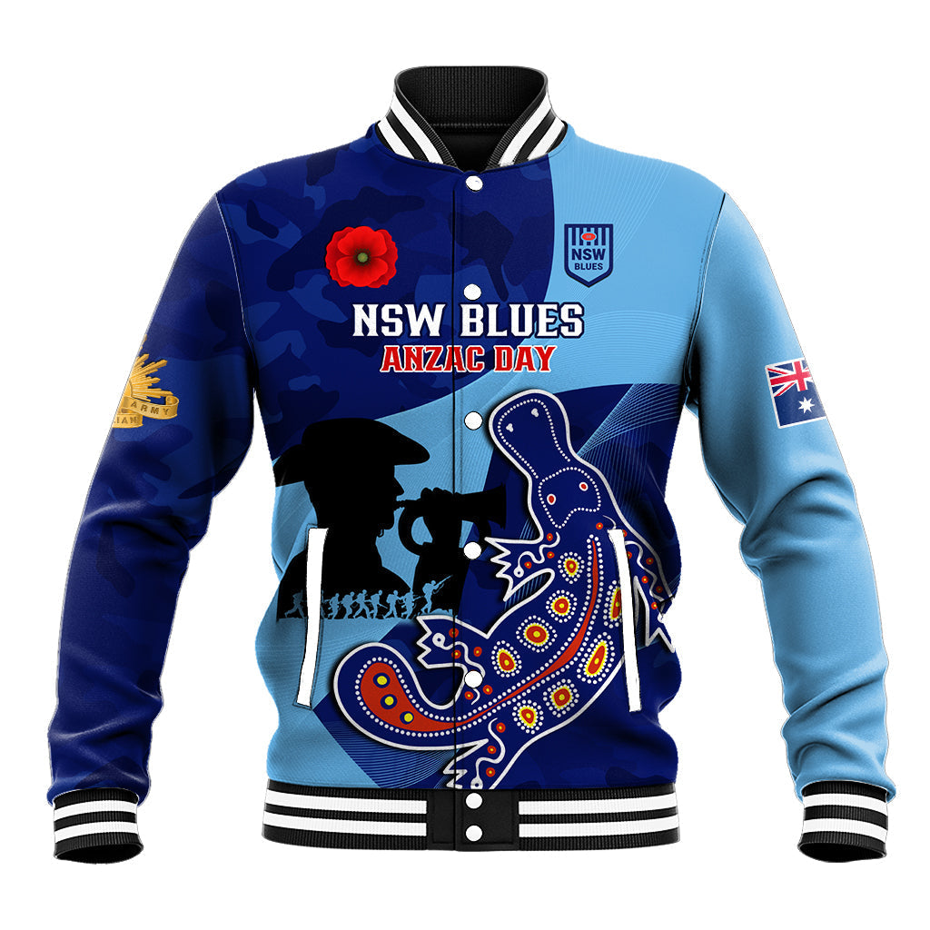 Custom NSW Blues ANZAC Day Baseball Jacket Australian Platypus Mix Camouflage - Vibe Hoodie Shop