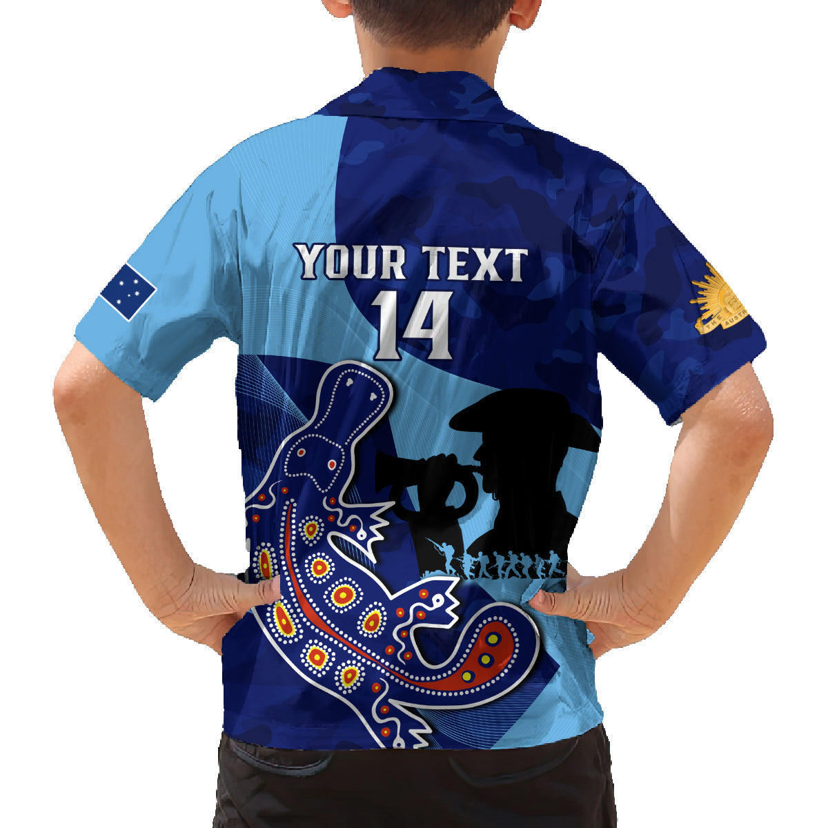 Custom NSW Blues ANZAC Day Family Matching Summer Maxi Dress and Hawaiian Shirt Australian Platypus Mix Camouflage