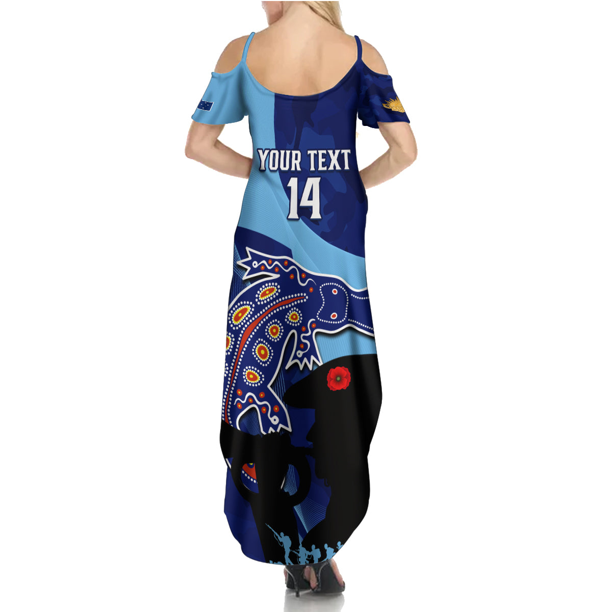 Custom NSW Blues ANZAC Day Family Matching Summer Maxi Dress and Hawaiian Shirt Australian Platypus Mix Camouflage