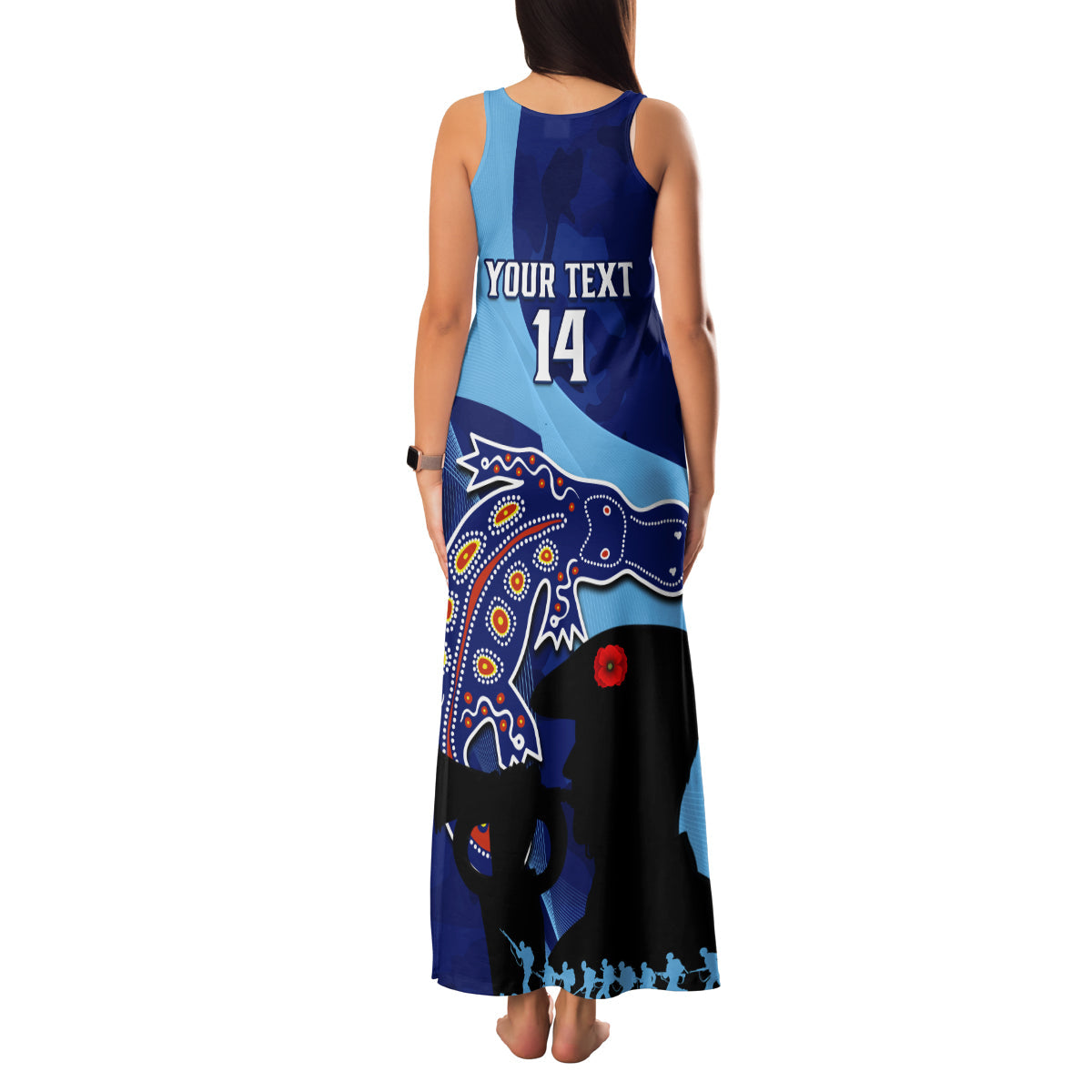 Custom NSW Blues ANZAC Day Family Matching Tank Maxi Dress and Hawaiian Shirt Australian Platypus Mix Camouflage