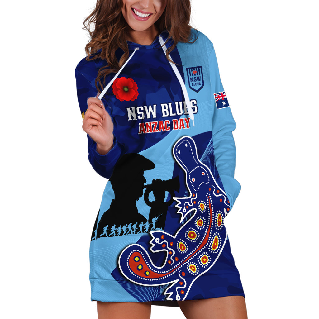 Custom NSW Blues ANZAC Day Hoodie Dress Australian Platypus Mix Camouflage - Vibe Hoodie Shop