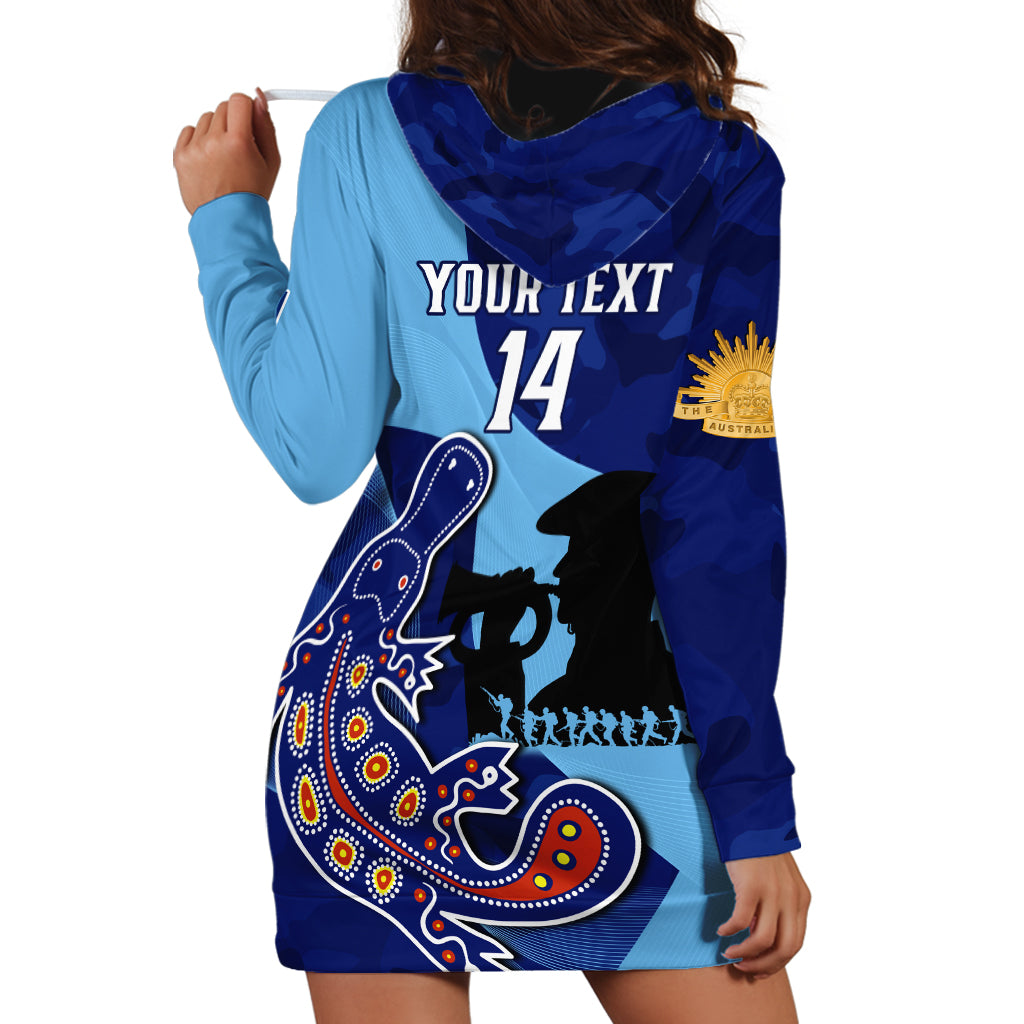 Custom NSW Blues ANZAC Day Hoodie Dress Australian Platypus Mix Camouflage - Vibe Hoodie Shop