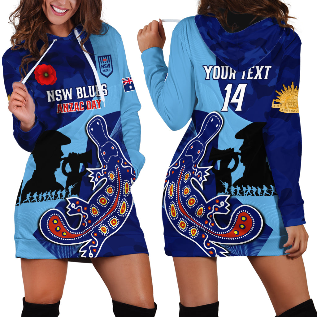 Custom NSW Blues ANZAC Day Hoodie Dress Australian Platypus Mix Camouflage - Vibe Hoodie Shop