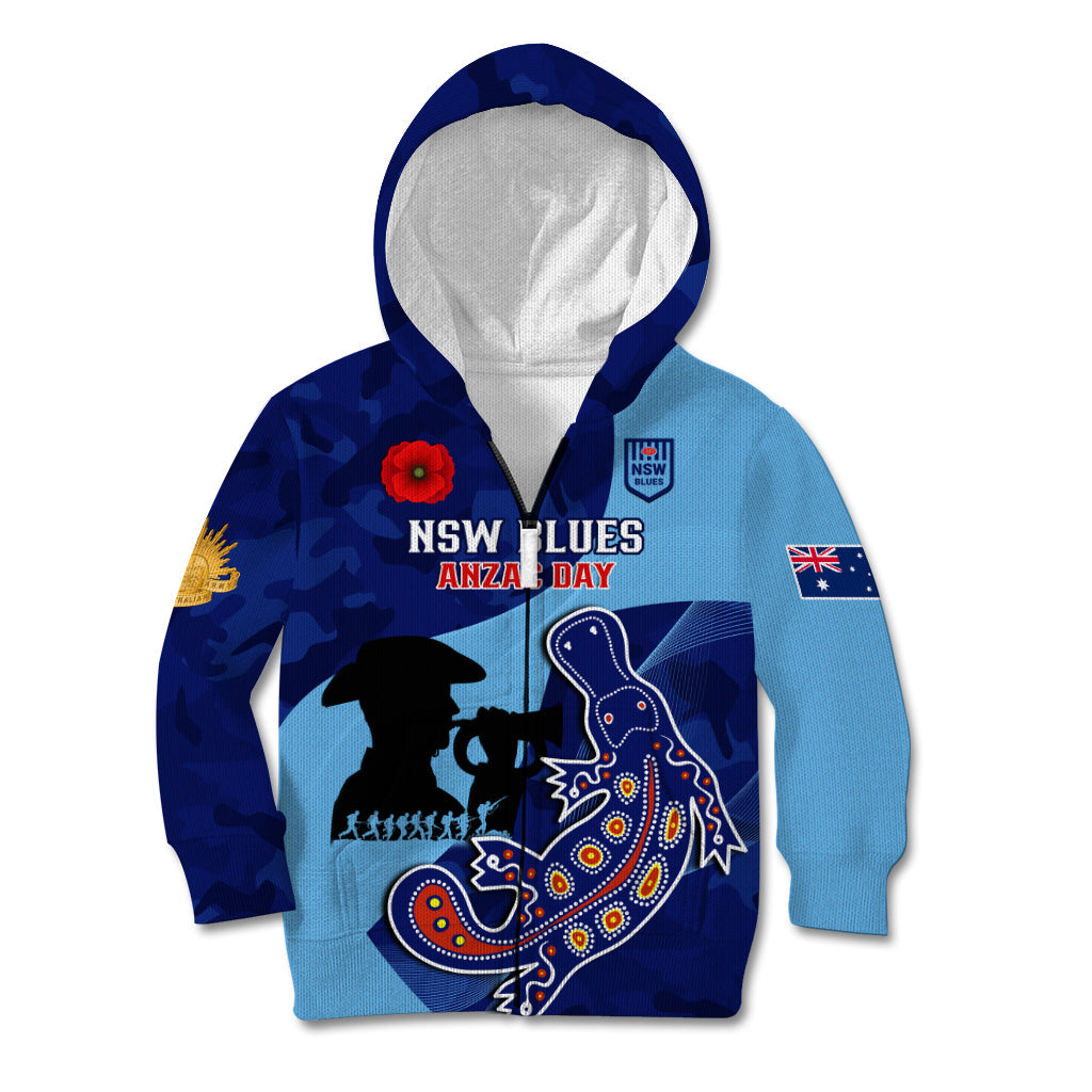 Custom NSW Blues ANZAC Day Kid Hoodie Australian Platypus Mix Camouflage - Vibe Hoodie Shop
