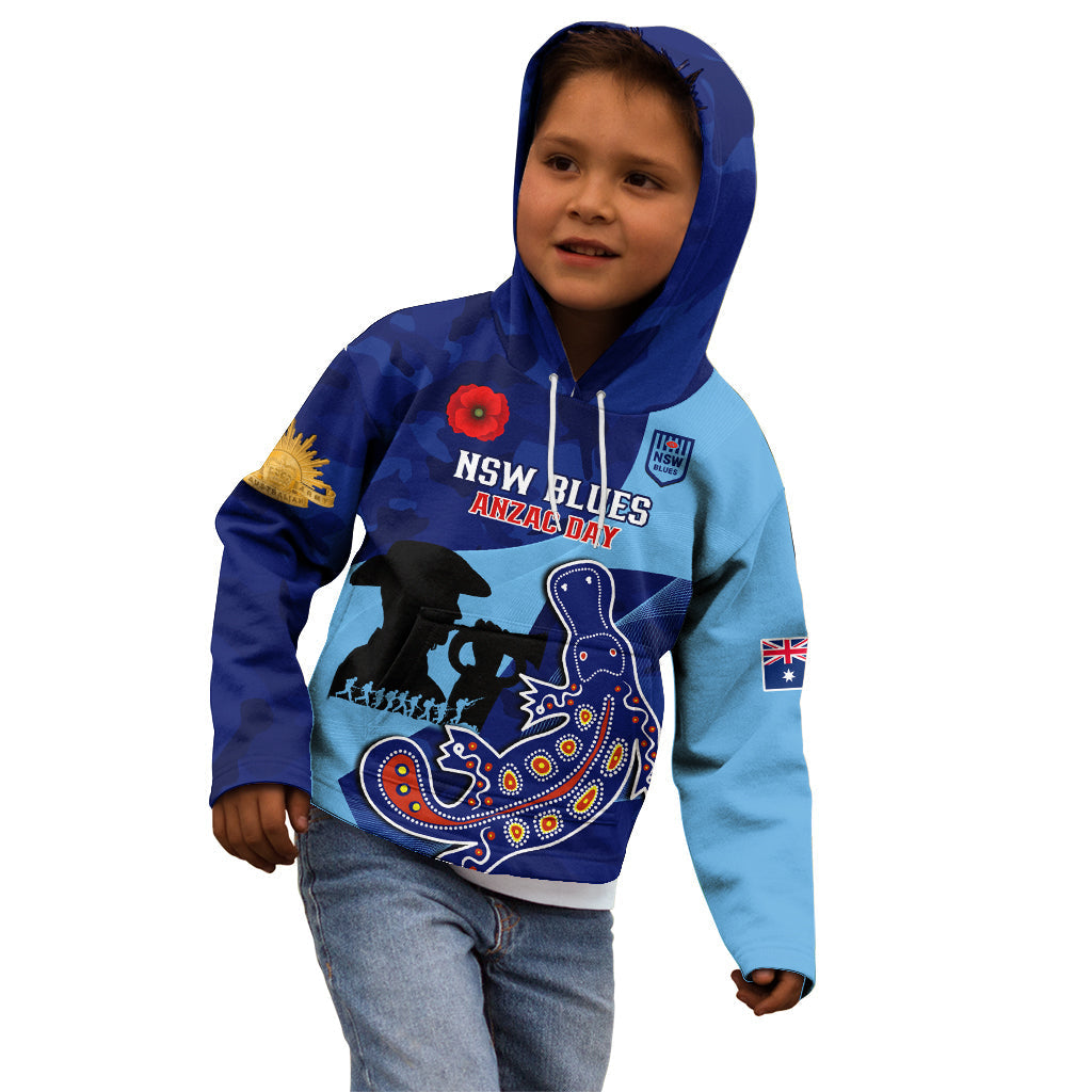Custom NSW Blues ANZAC Day Kid Hoodie Australian Platypus Mix Camouflage - Vibe Hoodie Shop