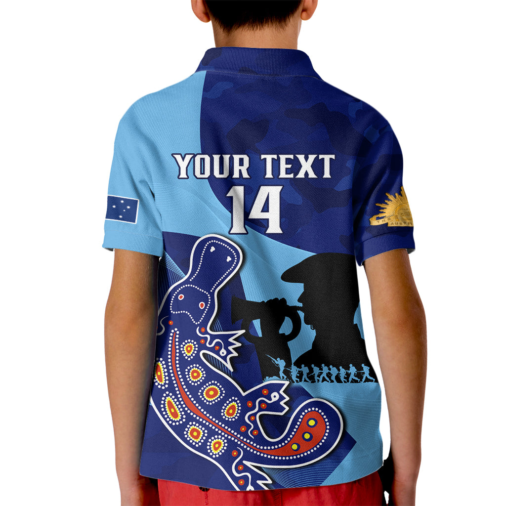 Custom NSW Blues ANZAC Day Kid Polo Shirt Australian Platypus Mix Camouflage - Vibe Hoodie Shop