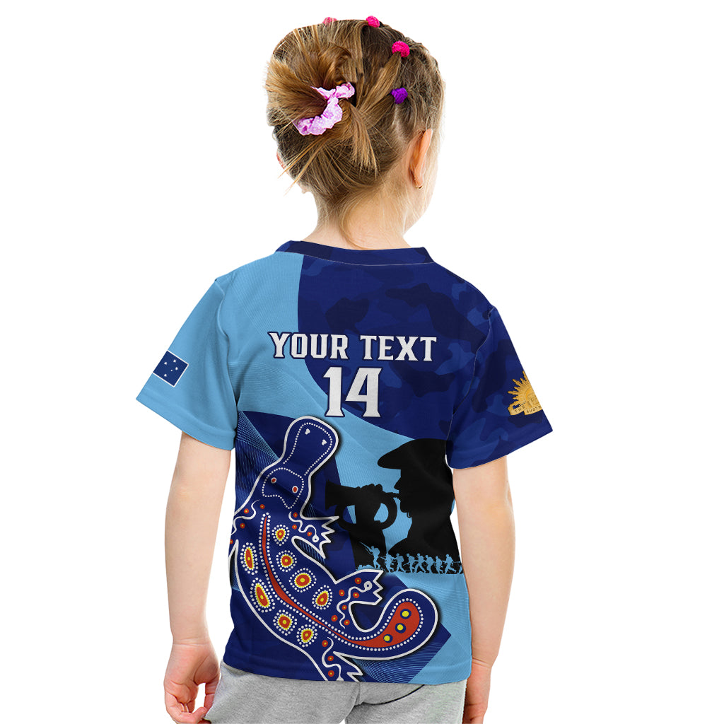 Custom NSW Blues ANZAC Day Kid T Shirt Australian Platypus Mix Camouflage - Vibe Hoodie Shop