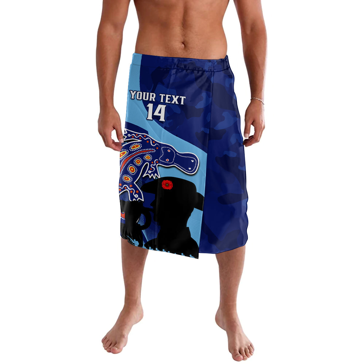 Custom NSW Blues ANZAC Day Lavalava Australian Platypus Mix Camouflage