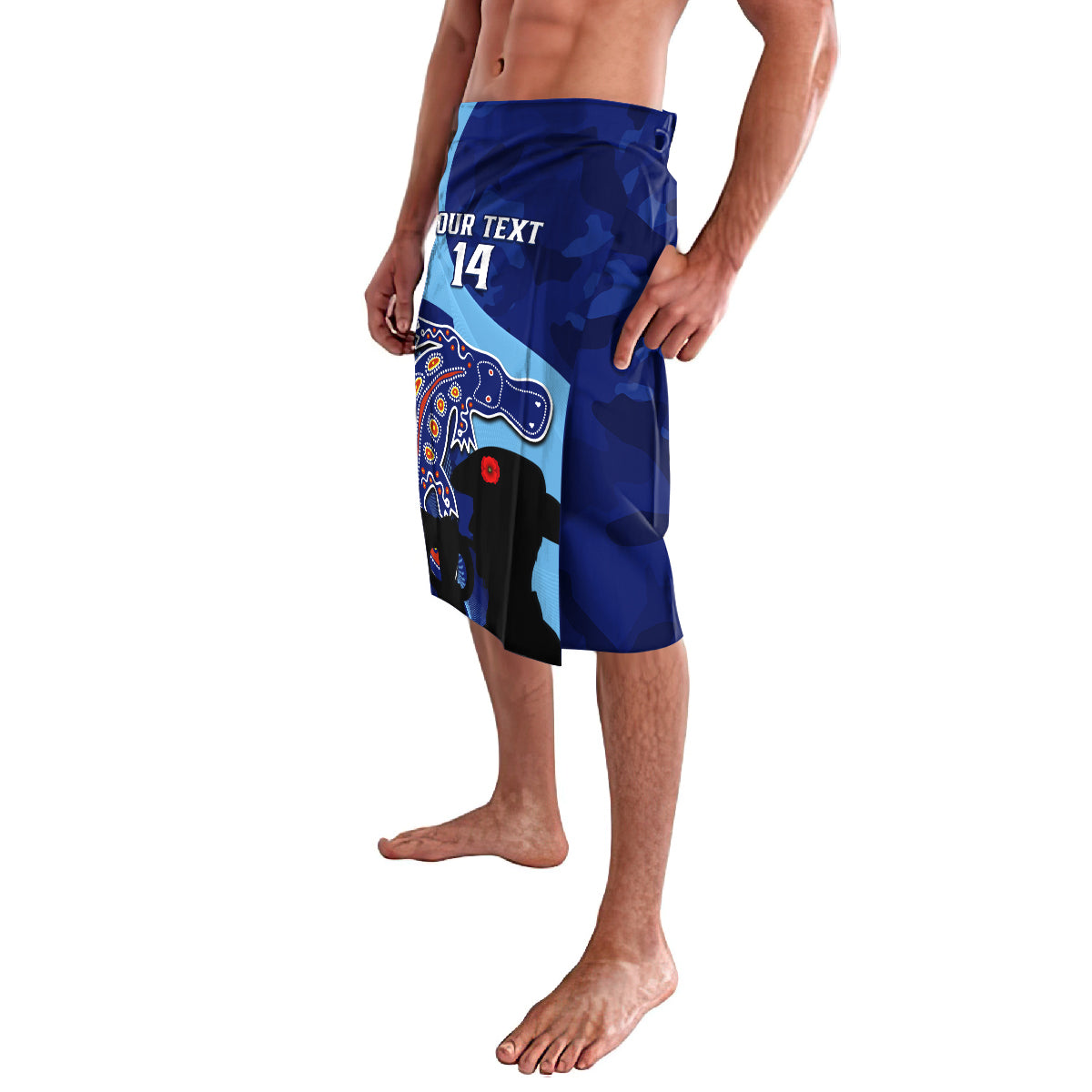 Custom NSW Blues ANZAC Day Lavalava Australian Platypus Mix Camouflage