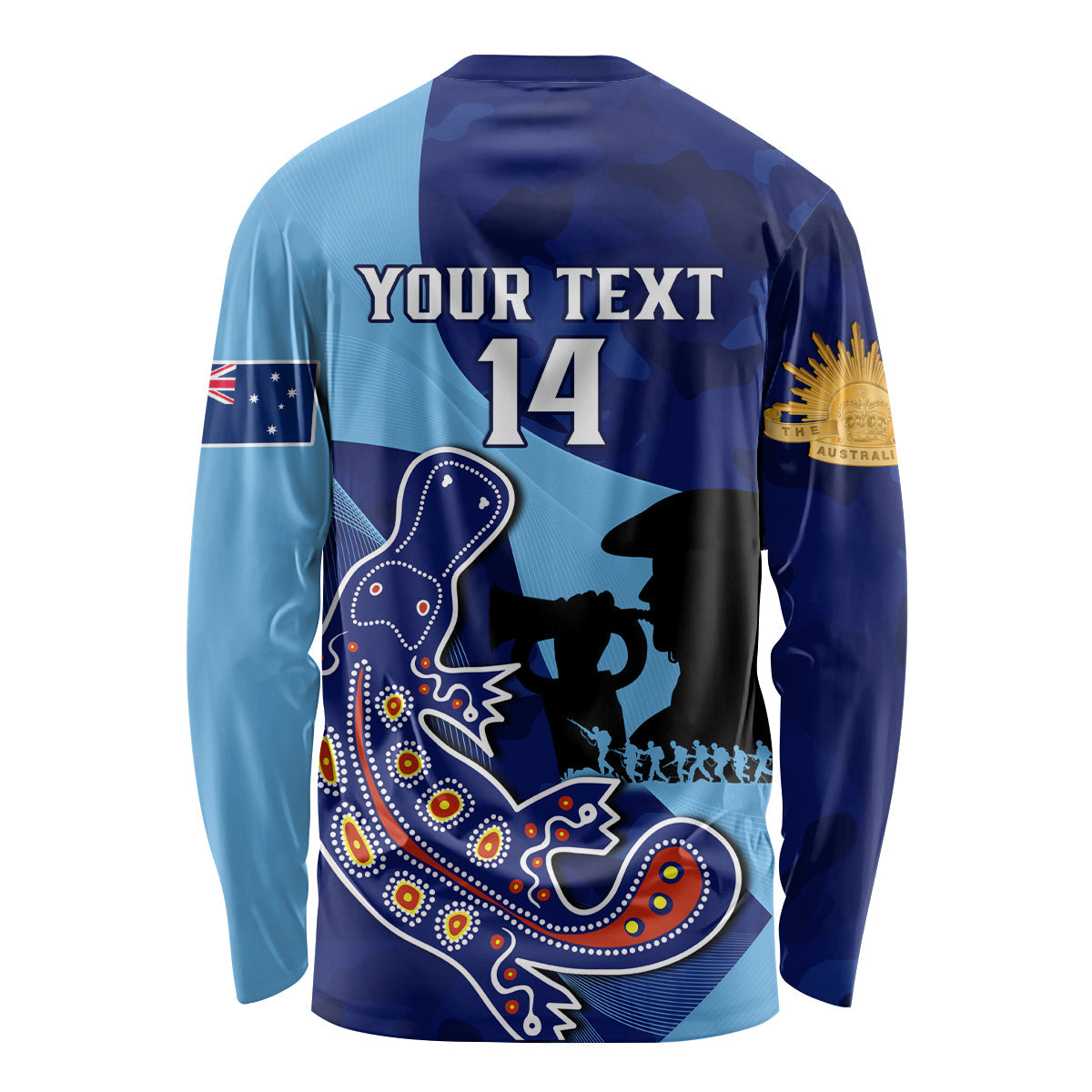 Custom NSW Blues ANZAC Day Long Sleeve Shirt Australian Platypus Mix Camouflage - Vibe Hoodie Shop