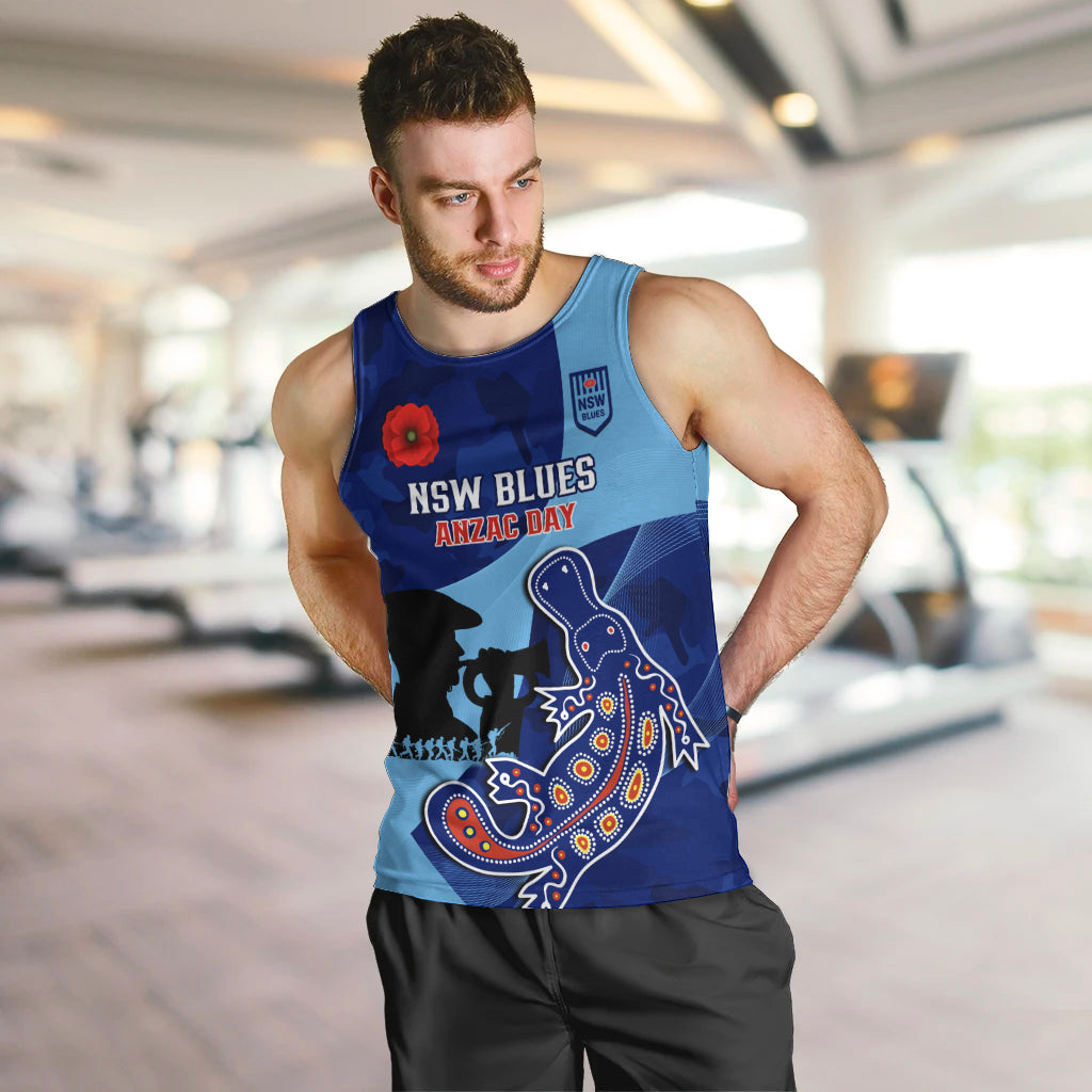 Custom NSW Blues ANZAC Day Men Tank Top Australian Platypus Mix Camouflage - Vibe Hoodie Shop