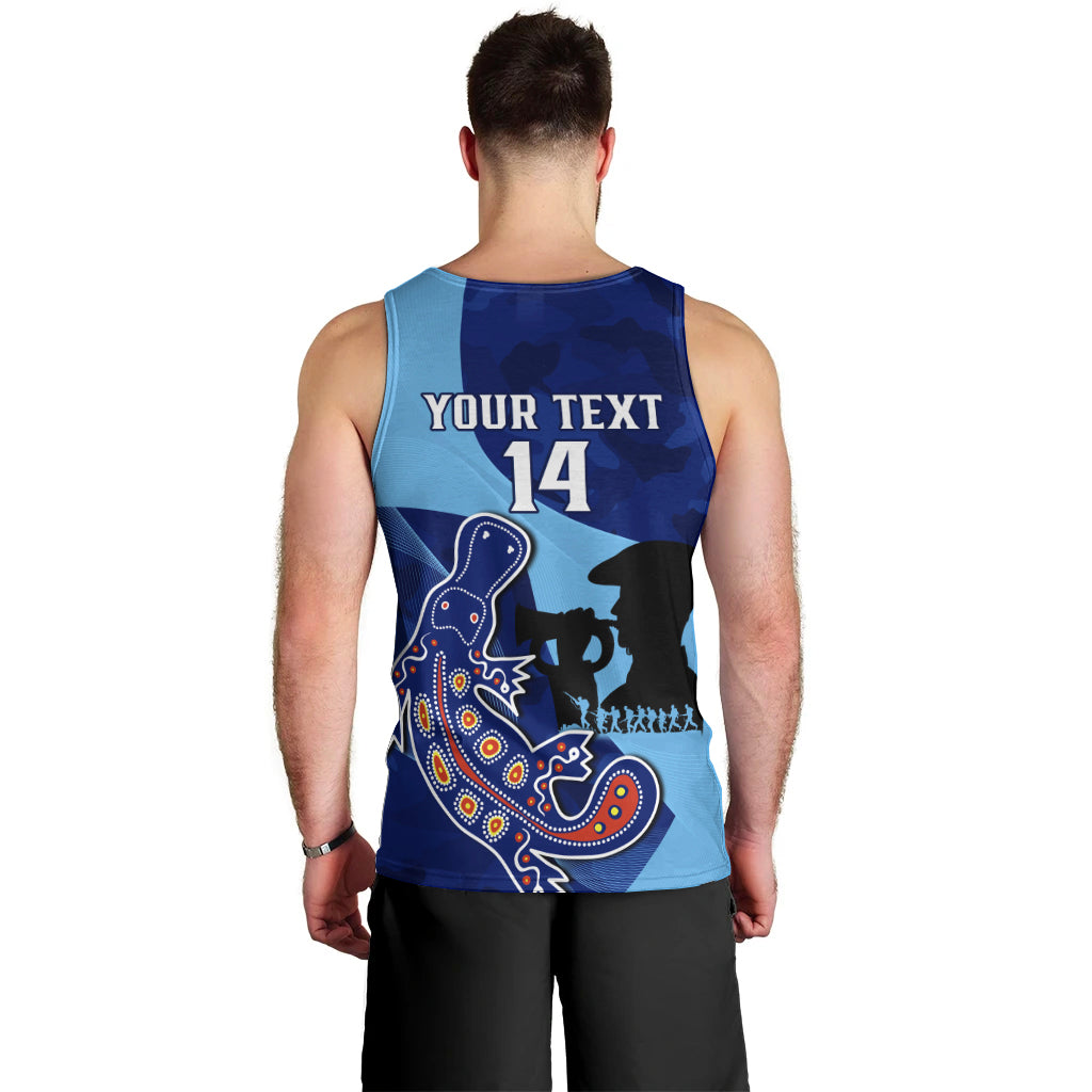 Custom NSW Blues ANZAC Day Men Tank Top Australian Platypus Mix Camouflage - Vibe Hoodie Shop