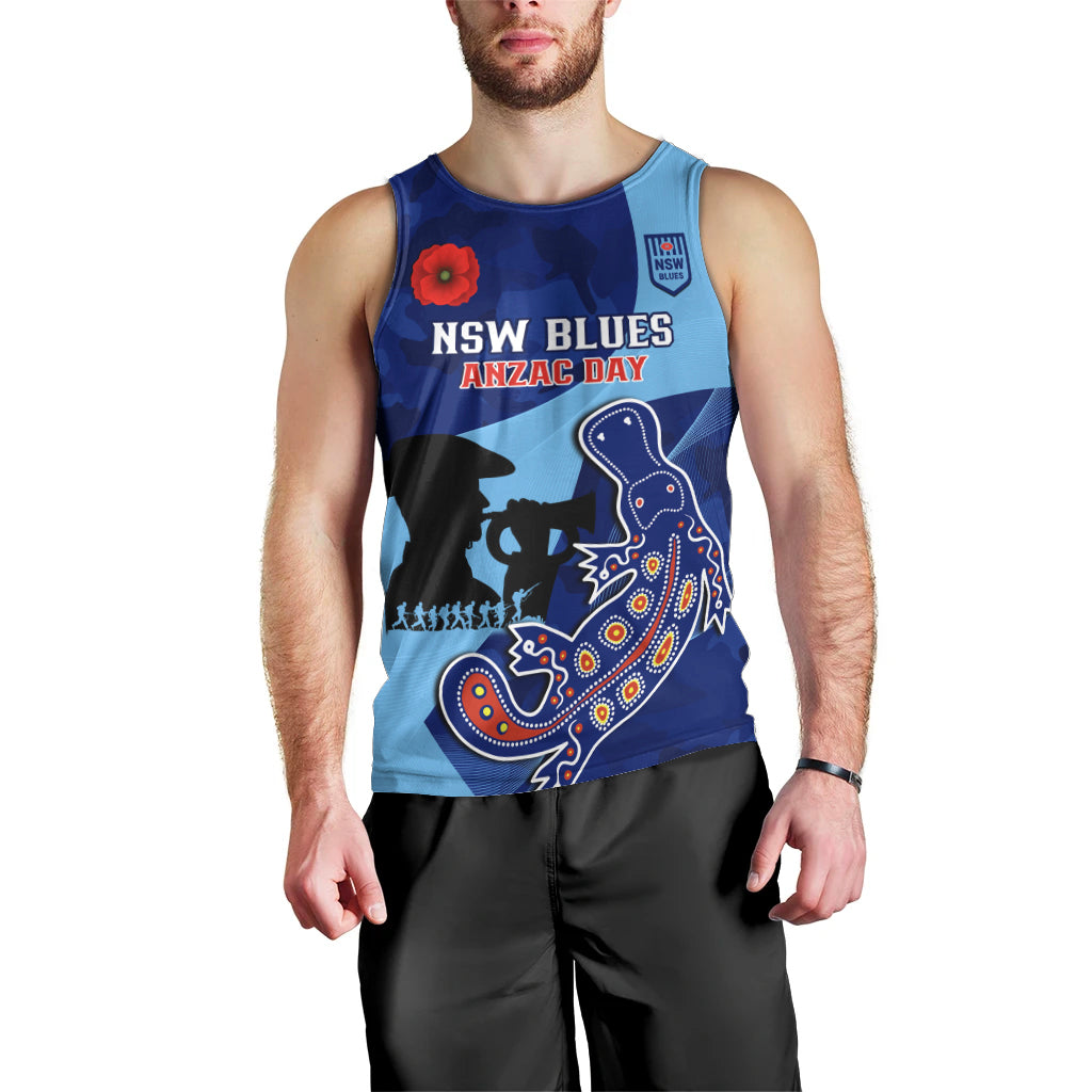 Custom NSW Blues ANZAC Day Men Tank Top Australian Platypus Mix Camouflage - Vibe Hoodie Shop
