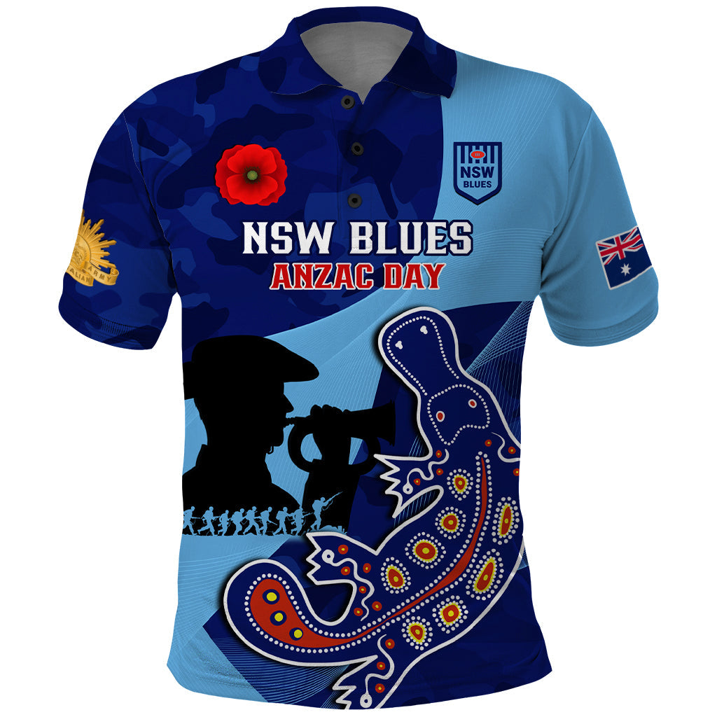 Custom NSW Blues ANZAC Day Polo Shirt Australian Platypus Mix Camouflage - Vibe Hoodie Shop