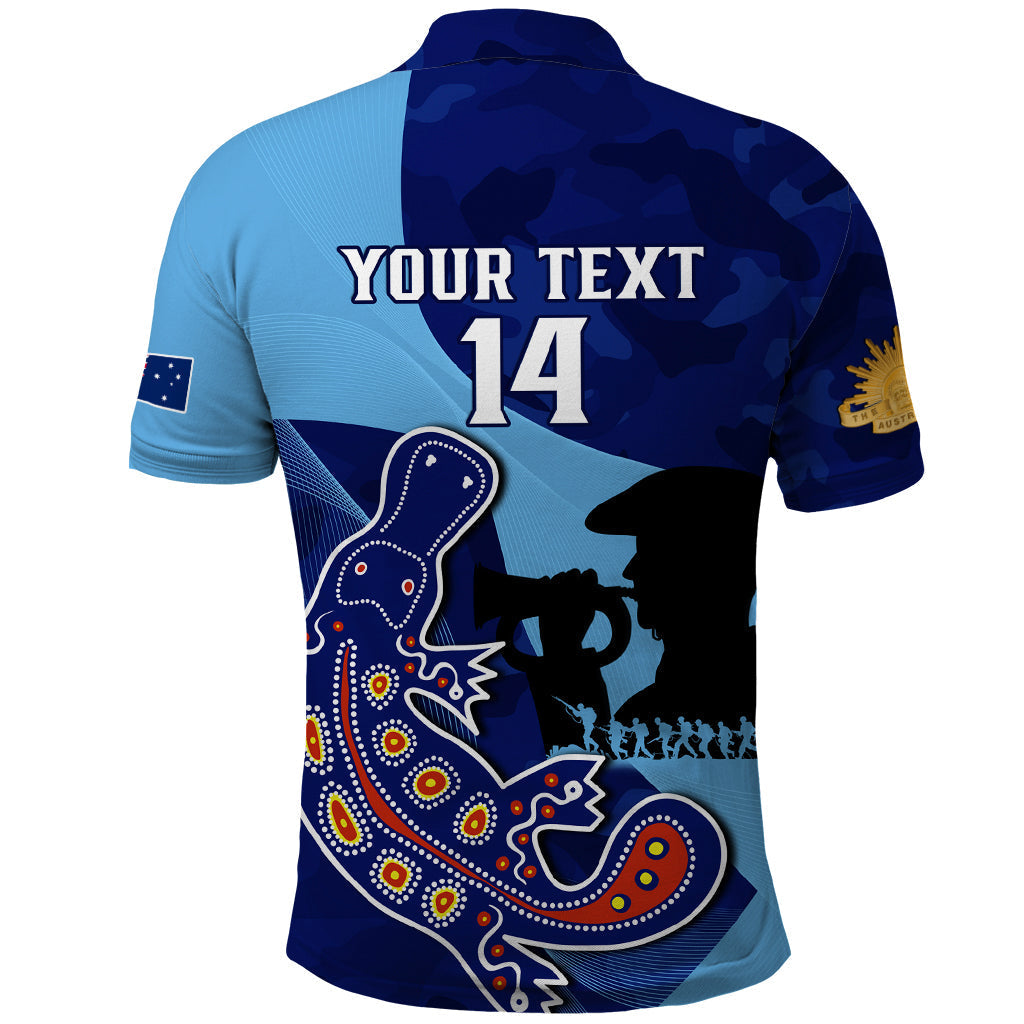 Custom NSW Blues ANZAC Day Polo Shirt Australian Platypus Mix Camouflage - Vibe Hoodie Shop