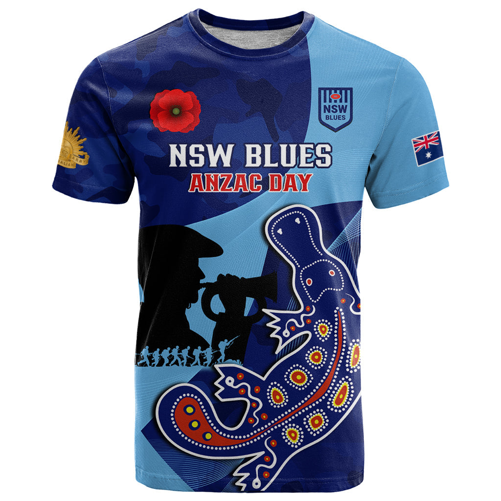 Custom NSW Blues ANZAC Day T Shirt Australian Platypus Mix Camouflage - Vibe Hoodie Shop