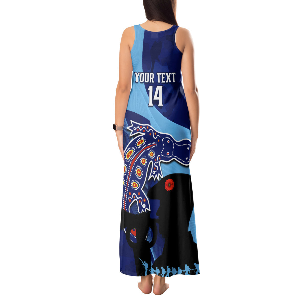 Custom NSW Blues ANZAC Day Tank Maxi Dress Australian Platypus Mix Camouflage