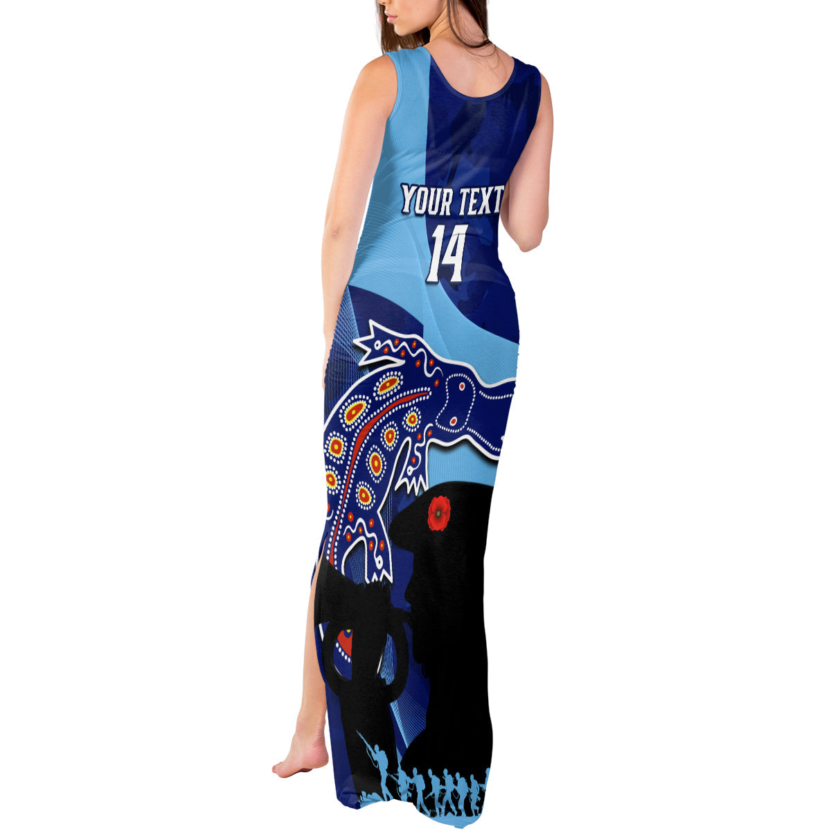 Custom NSW Blues ANZAC Day Tank Maxi Dress Australian Platypus Mix Camouflage