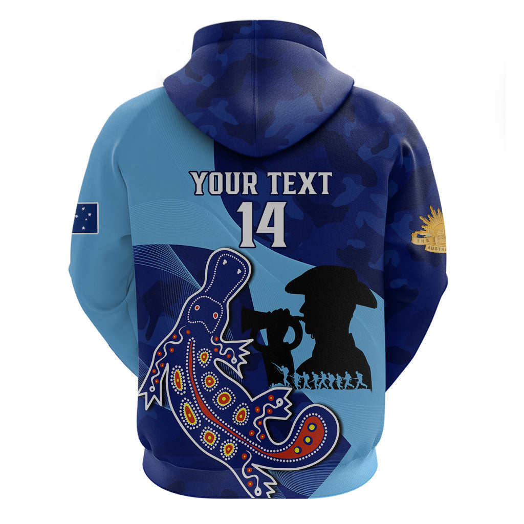 Custom NSW Blues ANZAC Day Zip Hoodie Australian Platypus Mix Camouflage - Vibe Hoodie Shop